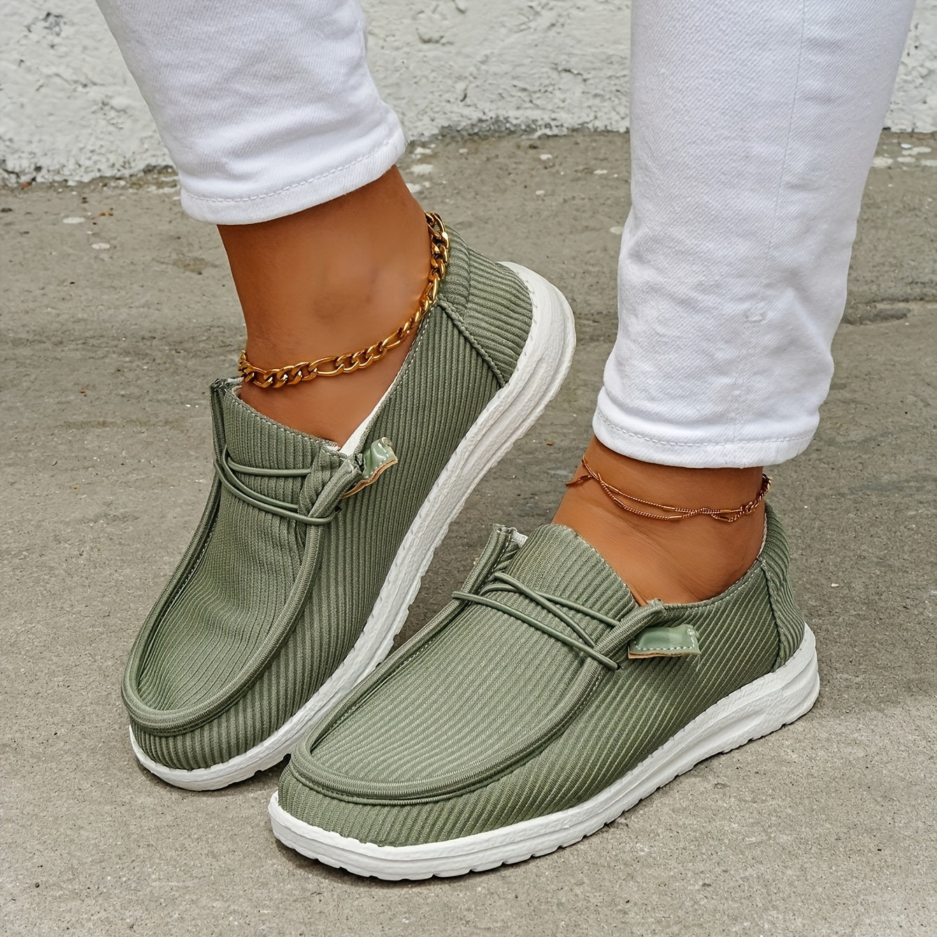 Solid Color Canvas Shoes, Round Toe Lace Up Loafers